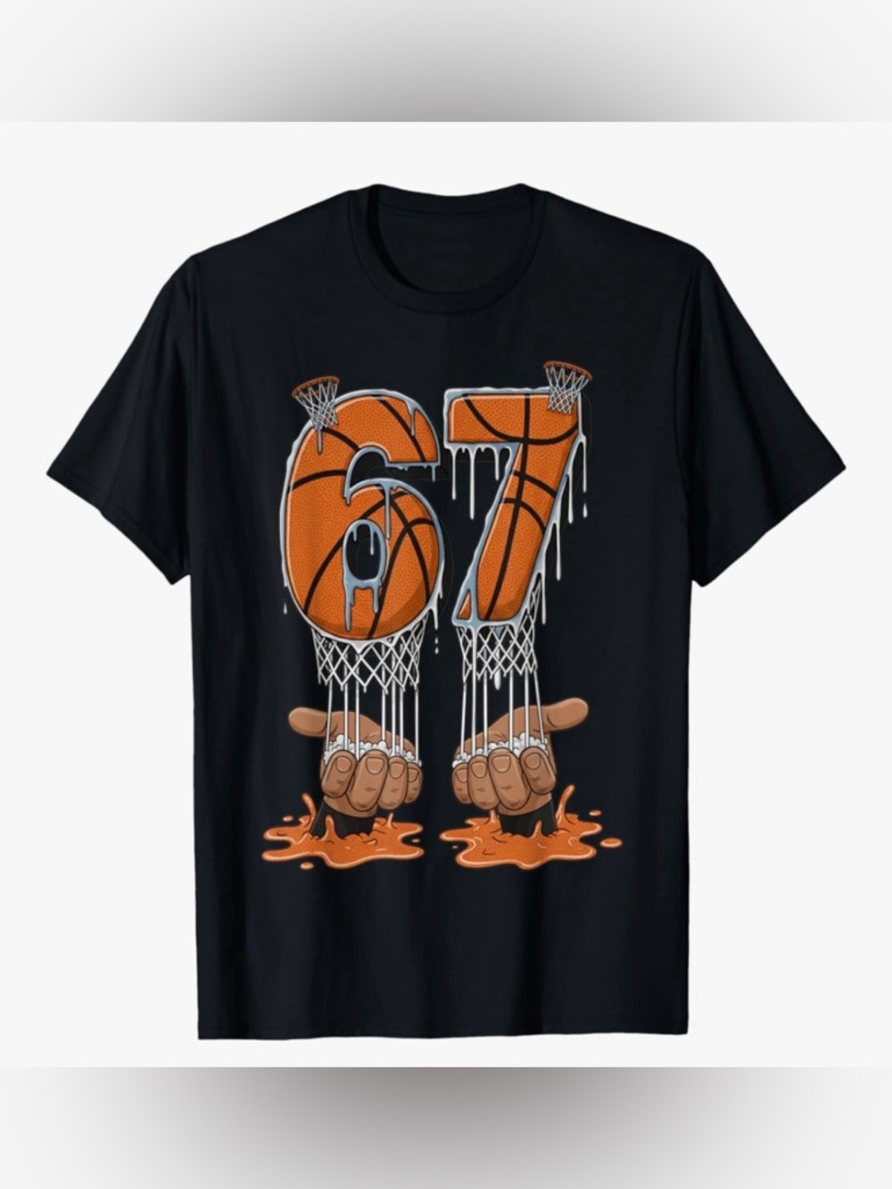 Basketball 67 Six Seven Funny Gen Alpha Meme Drip T-Shirt, Men Size Medium